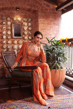 Load image into Gallery viewer, ORANGE EMBROIDERD JACKET SHARARA
