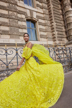 Load image into Gallery viewer, Neon Yellow Sequin Lehenga Set
