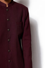 Load image into Gallery viewer, Wine Signature Textured Long Jacket Set
