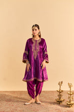 Load image into Gallery viewer, Amal - Deep Purple A-line Kurta with Dhoti
