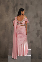 Load image into Gallery viewer, Red embroidered anarkali, tulip pants and dupatta
