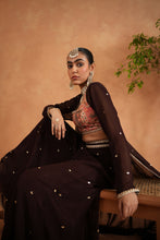 Load image into Gallery viewer, Printed blouse, sharara and long jacket
