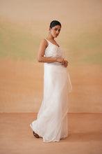 Load image into Gallery viewer, Ivory blouse and stitched saree
