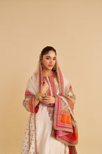 Load image into Gallery viewer, Nargis - Dabka Zardozi Embroidered Rich Banarasi Kalidaar Daisy Ivory Long Chauga Set
