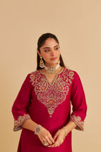 Load image into Gallery viewer, Areefa  - Dabka Zardozi Embroidered Rich Banarasi Hotpink Suit &amp; Salwar
