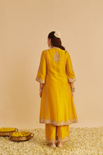 Load image into Gallery viewer, Anaiza - Dabka Zardozi Embroidered Mustard Long Kurta &amp; Palazzo with Dupatta
