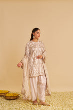Load image into Gallery viewer, Alira - Dabka Zardozi Embroidered Daisy Ivory Kurta &amp; Salwar with Dupatta
