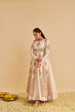 Load image into Gallery viewer, Zainah - Dabka Zardozi Embroidered Silk Daisy Ivory Anarkali  Set
