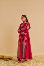 Load image into Gallery viewer, Zainah - Dabka Zardozi Embroidered Silk Hotpink Anarkali  Set

