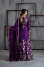 Load image into Gallery viewer, Purple embroidered Kurti, Banarsi lehenga and dupatta
