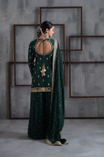 Load image into Gallery viewer, Green embroidred kurti, booti sharara and dupatta
