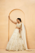 Load image into Gallery viewer, Ivory mirror lehenga set
