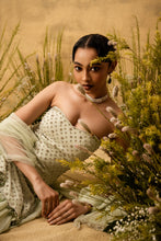 Load image into Gallery viewer, Mint green hand embroidered georgette sharara set
