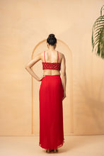 Load image into Gallery viewer, Red embroidered co-ord set
