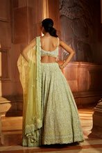 Load image into Gallery viewer, LIME GREEN TULLE LEHENGA CHOLI DUPATTA SET
