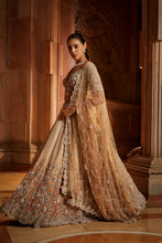 Load image into Gallery viewer, MUSHROOM OMBRE DYED ORGANZA LEHENGA CHOLI SET WITH TULLE DUPATTA
