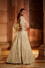 Load image into Gallery viewer, IVORY TULLE LEHENGA CHOLI DUPATTA SET WITH AN OPTIONAL VEIL

