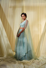 Load image into Gallery viewer, TURQUOISE BLUE LEHENGA SET
