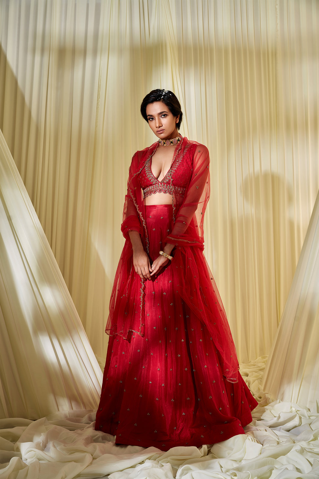 RED LEHENGA SET