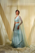 Load image into Gallery viewer, TURQUOISE BLUE LEHENGA SET
