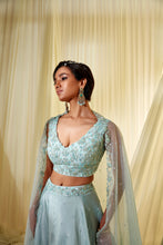 Load image into Gallery viewer, TURQUOISE BLUE LEHENGA SET
