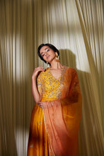 Load image into Gallery viewer, MUSTARD ANARKALI SET
