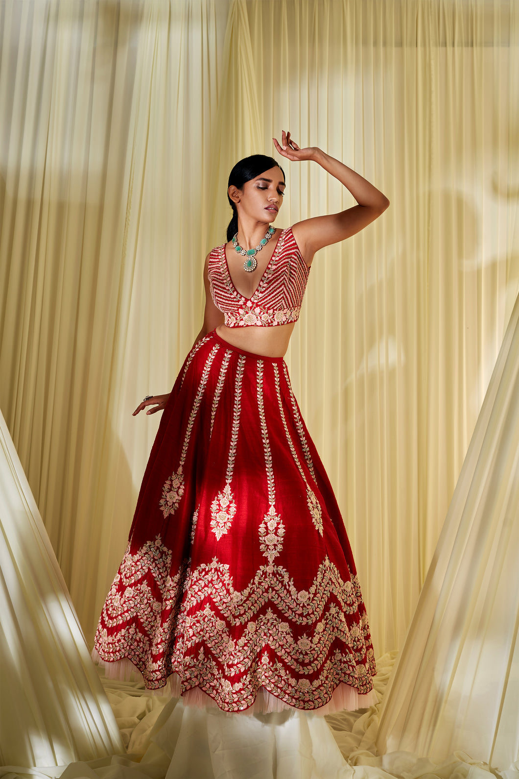 RED LEHENGA SET