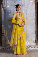 Load image into Gallery viewer, YELLOW ORGANZA SAREE
