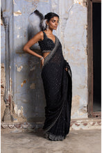 Load image into Gallery viewer, BLACK ORGANZA SAREE
