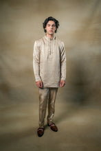 Load image into Gallery viewer, Sand grey short kurta set
