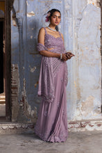 Load image into Gallery viewer, LAVENDER GEORGETTE DRAPE SAREE
