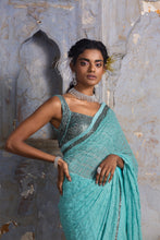 Load image into Gallery viewer, AQUA BLUE CHIFFON SAREE
