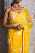 Load image into Gallery viewer, YELLOW CHIFFON SAREE
