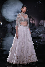 Load image into Gallery viewer, Dusty Ivory Chikankari lehenga interspersed with Pearl and zardozi hand embroidery
