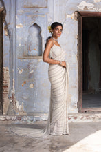 Load image into Gallery viewer, BEIGE SHIMMER GEORGETTE SAREE
