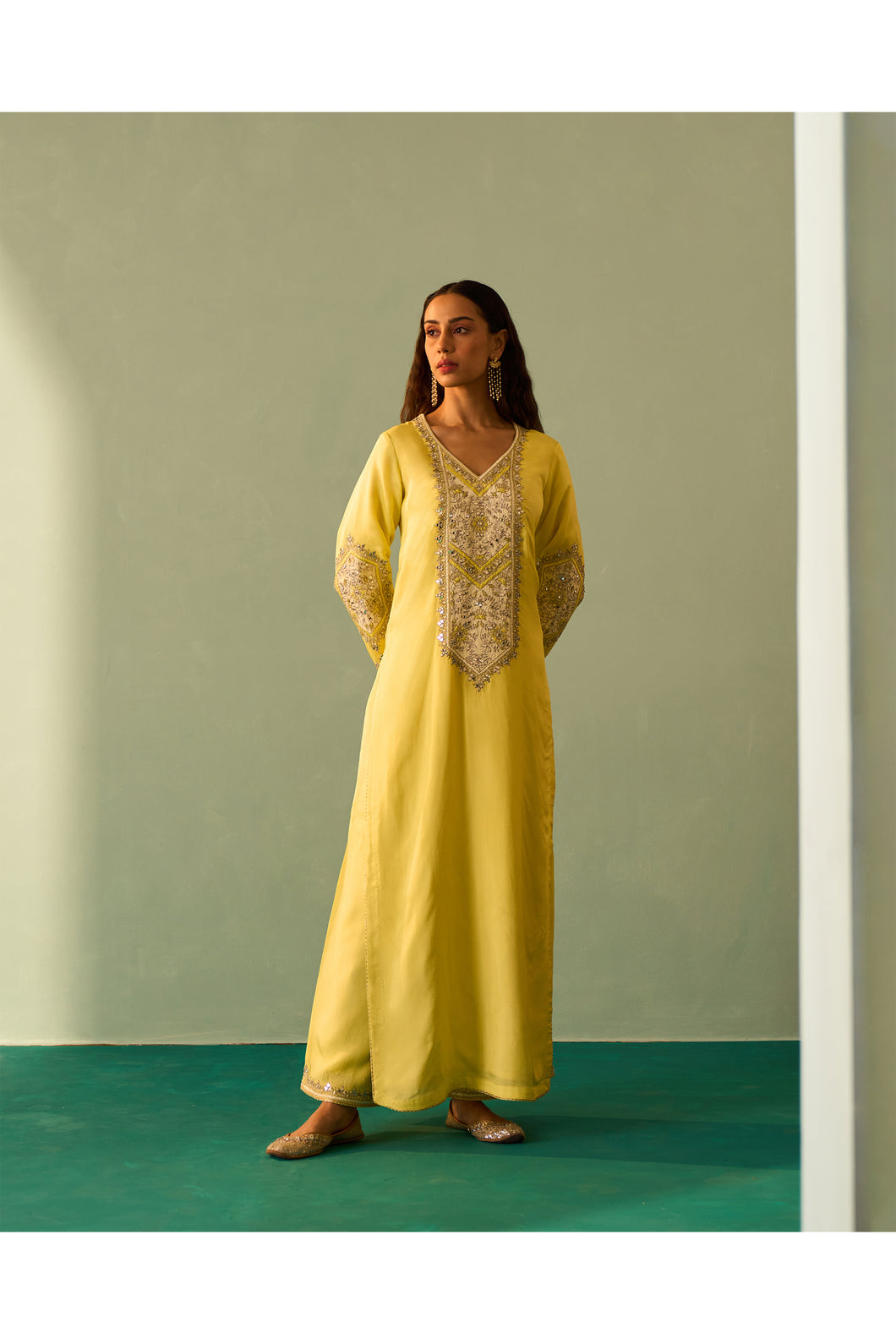 Yellow Silk Kurta Set