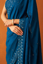 Load image into Gallery viewer, Peacock Blue Silk Saree
