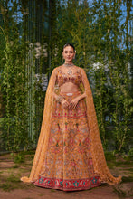 Load image into Gallery viewer, Pakshi Jaal- The living tapestry lehenga
