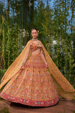 Load image into Gallery viewer, Pakshi Jaal- The living tapestry lehenga
