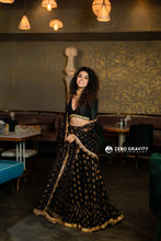 Load image into Gallery viewer, Black Ruffle Lehenga set
