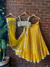 Load image into Gallery viewer, Turmeric Yellow Ruffle lehenga set
