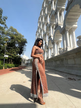 Load image into Gallery viewer, Beige embroidered fishtil lehenga with drape dupatta
