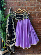 Load image into Gallery viewer, Black and Lavender lehenga set
