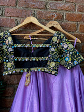 Load image into Gallery viewer, Black and Lavender lehenga set
