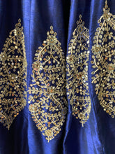 Load image into Gallery viewer, Royal Blue raw silk mirror work lehenga set
