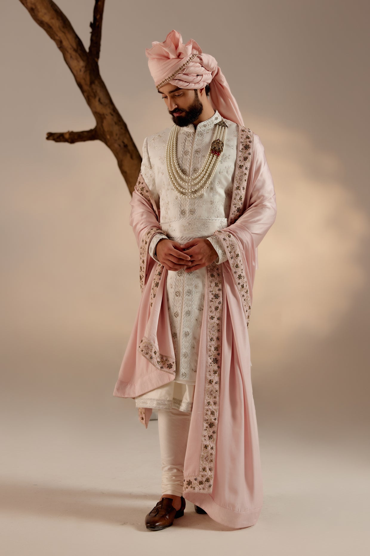 Gardenia Pink Sherwani Set