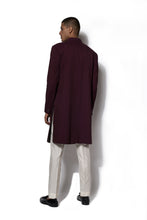Load image into Gallery viewer, Wine Signature Textured Long Jacket Set
