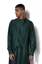 Load image into Gallery viewer, Forest Green Asymmetrical Kurta Set
