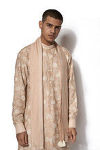 Load image into Gallery viewer, Beige Front Open Embroidered Kurta Set
