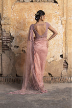 Load image into Gallery viewer, ROSE PINK NET SAREE
